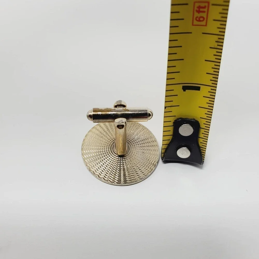 Vintage Old Modern Car Automobile Round Metal Cufflinks Set of 2
